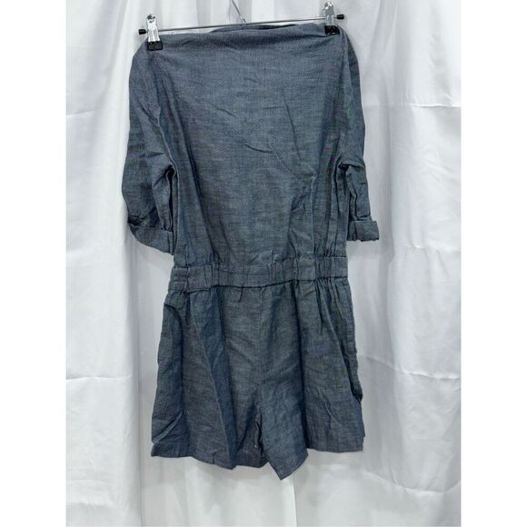 1.state denim look short sleeve v-neck romper | Sz XS - Picture 6 of 6